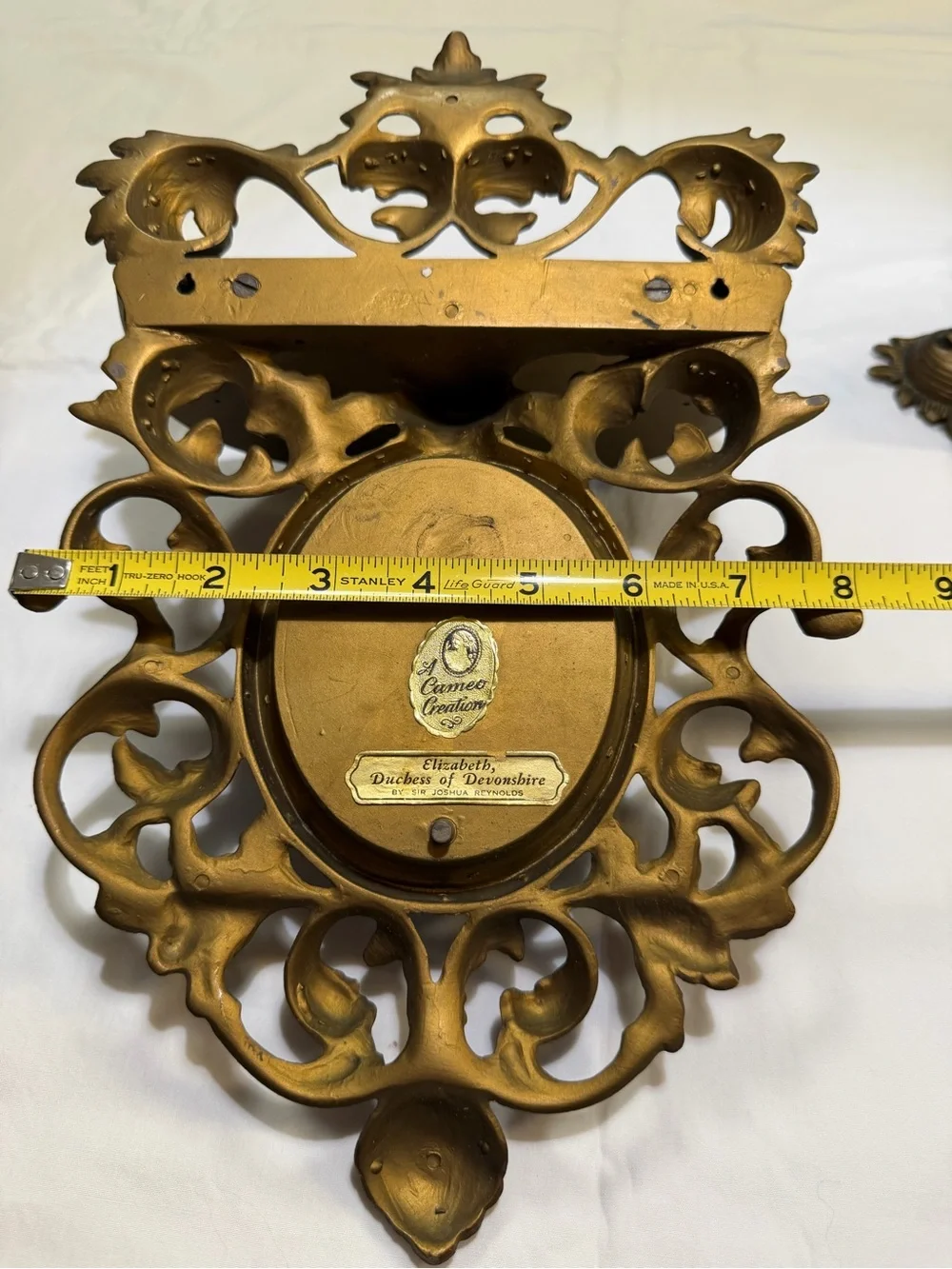 Pair of Cameo Creations Wall Shelf Sconces Victorian Hollywood Regency Gilded